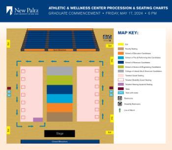 Seating Map for Graduate Commencement Ceremony - Friday, May 17